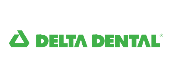 Delta Dental logo with green triangle symbol and company name in bold text