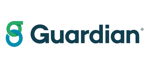 Guardian logo featuring teal and navy blue design on white background.