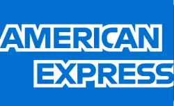 American Express logo on blue background, payment method option for Riverside Dental services.
